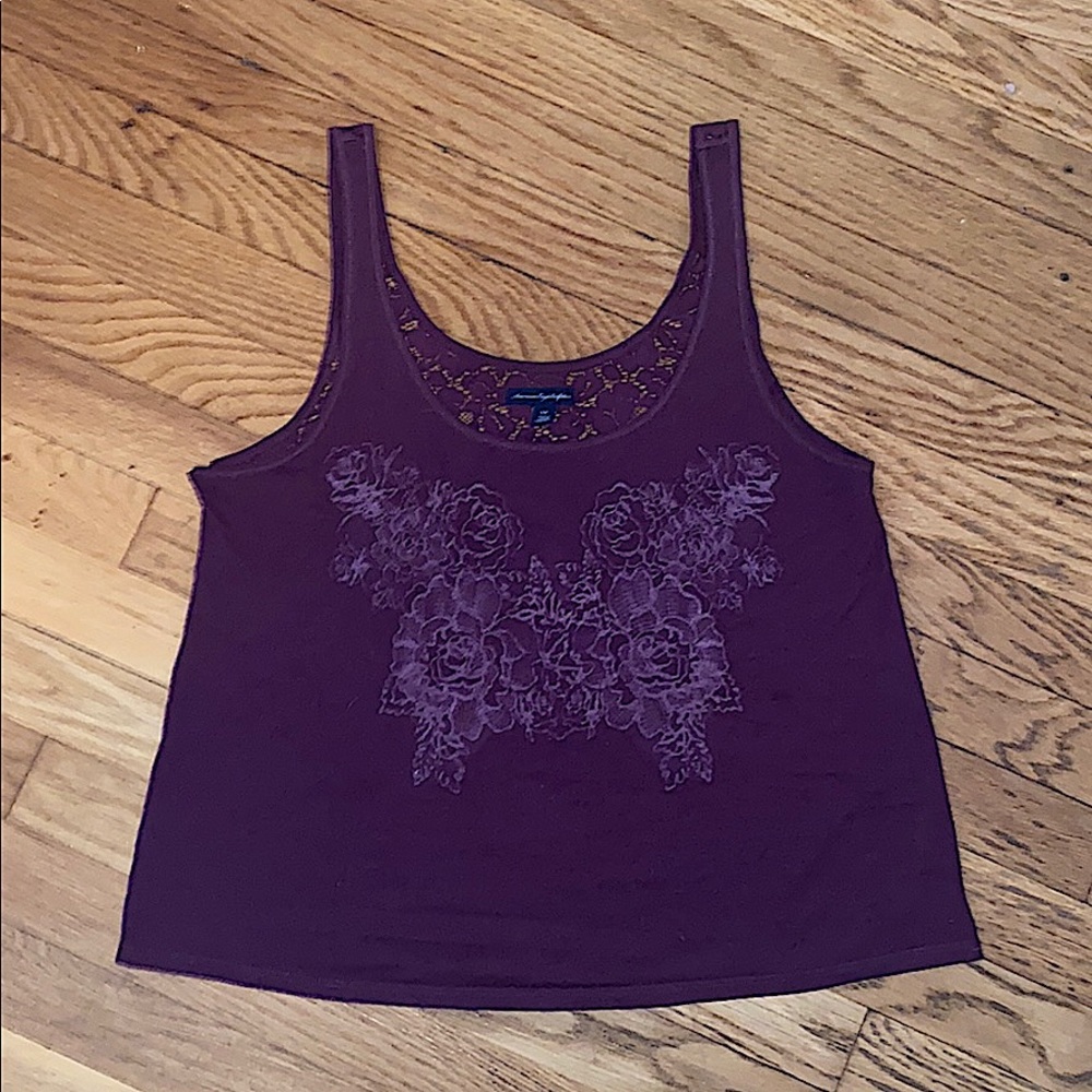 Maroon Tank w/ butterfly